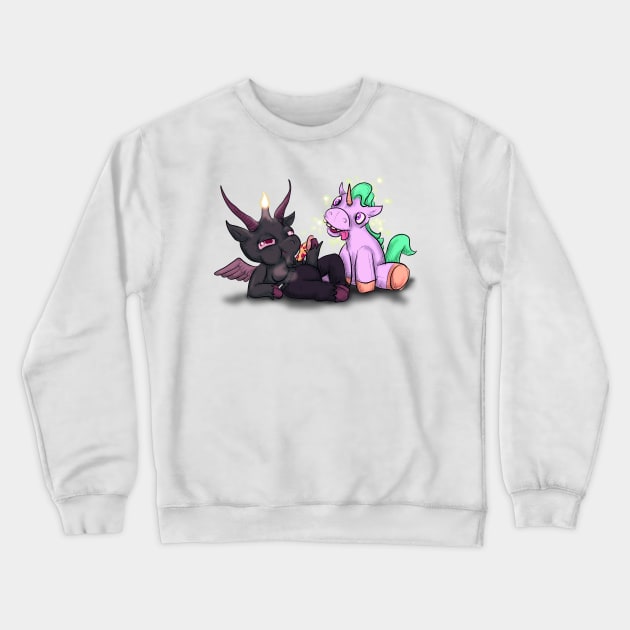 Baphomet and Unicorn Crewneck Sweatshirt by LVBart